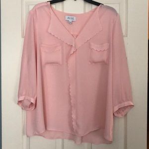 Elle peach 3/4 sleeve blouse XXL EUC